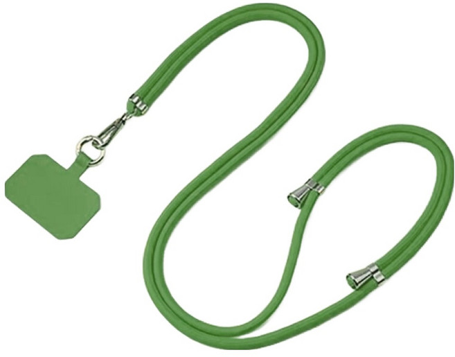 엠베이스 튜빙 더블클립 크로스 핸드폰 바디스트랩 목걸이줄 FREE, 그린, 1개