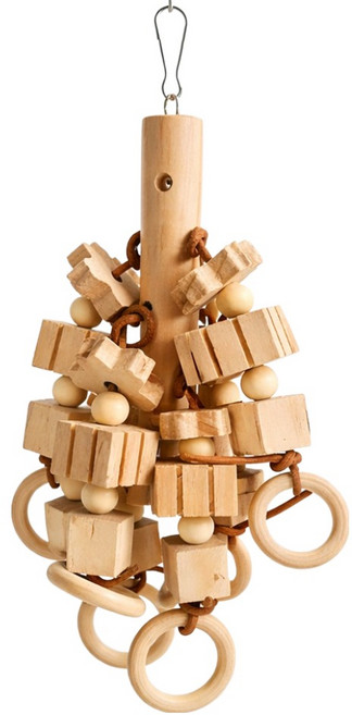 랜보어 앵무새 우드 모빌 장난감 M 13 x 18 cm, 1개