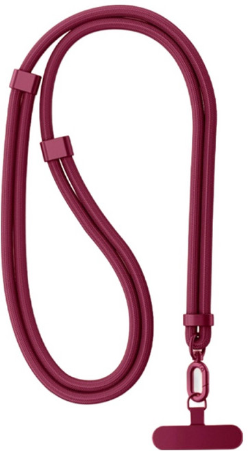 엠베이스 두꺼운 로프 슬라이드 버클 핸드폰 크로스 바디줄 넥스트랩 80cm, 와인레드, 1개