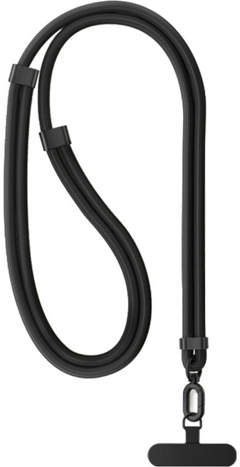 엠베이스 두꺼운 로프 슬라이드 버클 핸드폰 크로스 바디줄 넥스트랩 80cm, 블랙, 1개