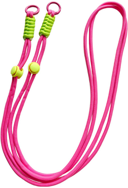 엠베이스 파스텔 래핑 고리형 비즈포인트 스마트폰 바디크로스 넥끈 FREE, 핫핑크, 1개