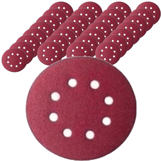 올커버 8홀 연마용 원형 벨크로 사포 320방, 30개
