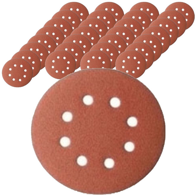 올커버 8홀 연마용 원형 벨크로 사포 400방, 30개