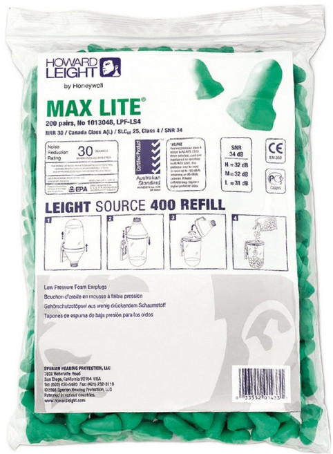 하니웰 소음방지 귀마개 MaxLite LPF-1 리필 400p, Green, 1개
