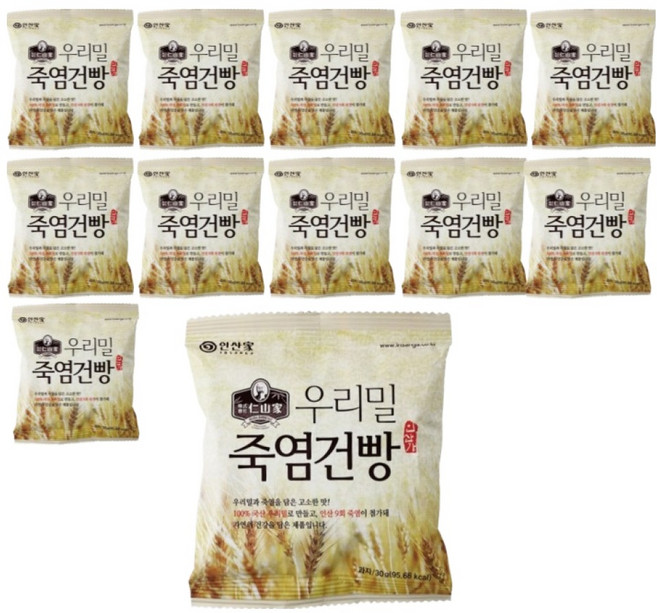 인산가 우리밀 죽염건빵, 30g, 12개