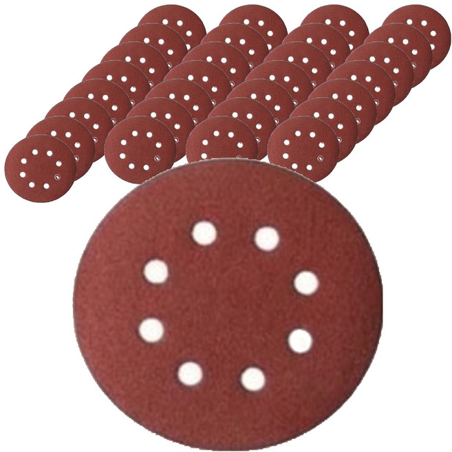 올커버 8홀 연마용 원형 벨크로 사포 1200방, 30개
