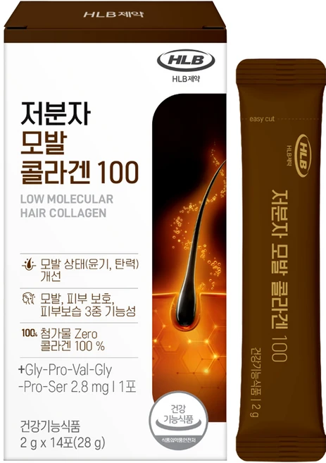 에이치엘비 저분자 모발 콜라겐 100 14p, 28g, 1개 - 쿠팡