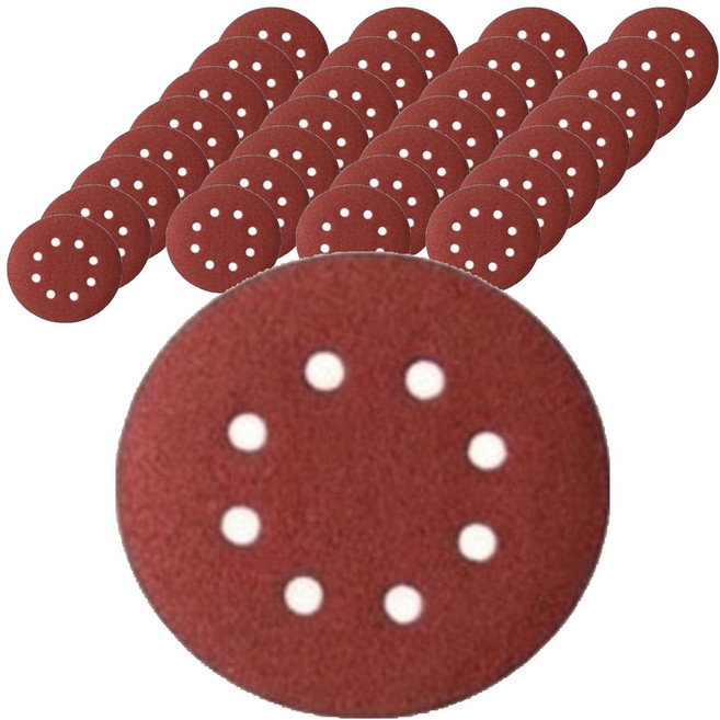 올커버 8홀 연마용 원형 벨크로 사포 1500방, 30개