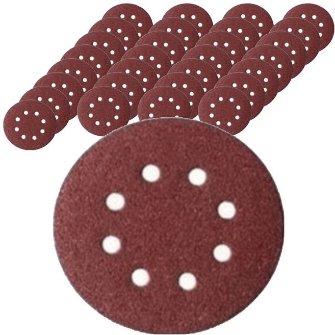 올커버 8홀 연마용 원형 벨크로 사포 180방, 30개