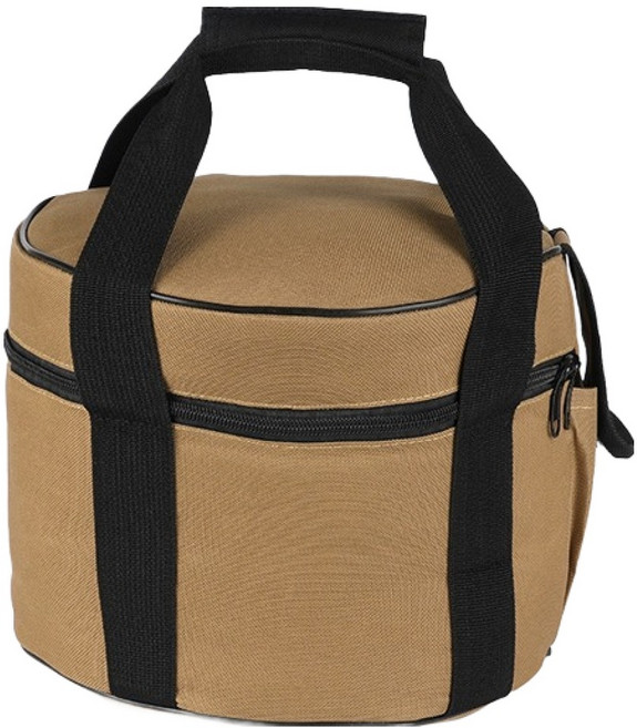 따봉오빠 캠핑 피크닉 원통형 조리도구 다용도 수납 가방 L JNHA2269, 브라운, 1개, 1단