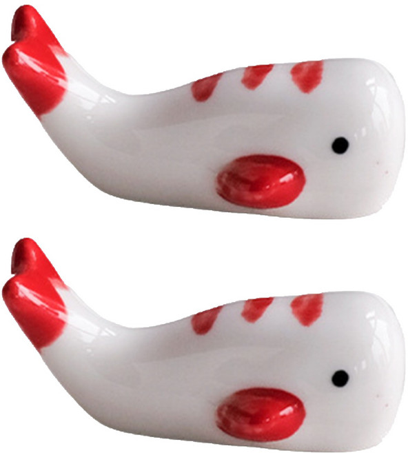 모픽 귀여운 도자기 수저 받침 고래, 혼합색상, 2개