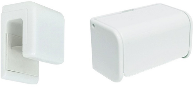 월드크린 무타공 심플 칫솔걸이 2구 + 클립 치약걸이 세트, 화이트, 1세트