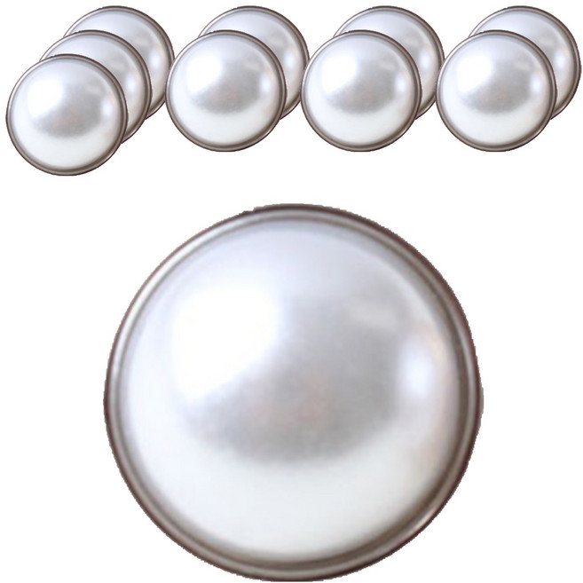 Button King 東大門鈕扣王 女襯衫迷你Paco珍珠鈕扣 10mm, 白鎳色, 10個