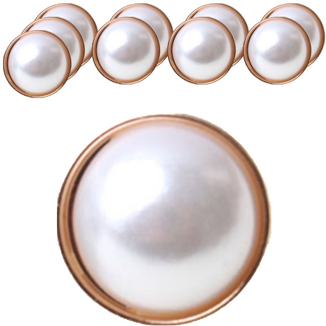 Button King 東大門鈕扣王 女襯衫迷你Paco珍珠鈕扣 10mm, 白金色, 10個