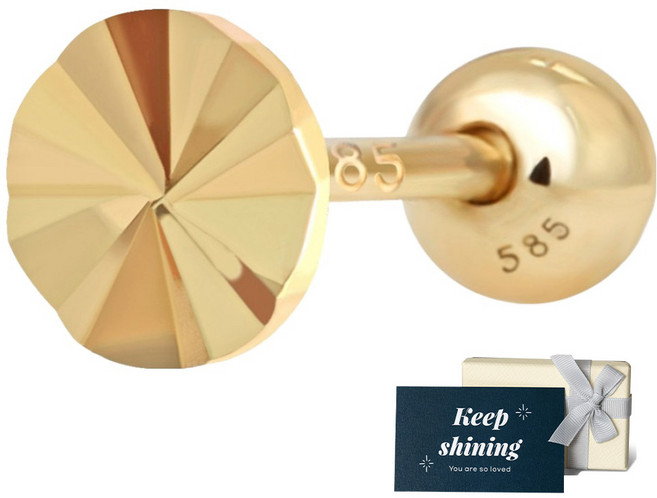 Lawool stone 女款 14K GOLD 日常疊戴 閃耀圓圈 耳環 JG131