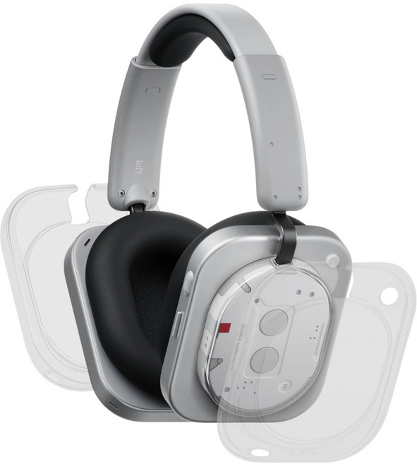 ODG 이어캡 TPU 보호 케이스, 1개, 투명 그레이, 낫싱 헤드폰 1