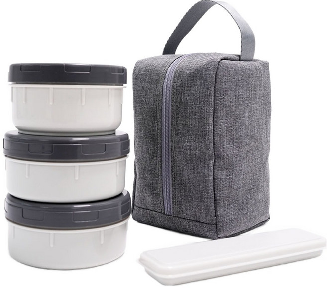 코스모스 3단 도시락, 그레이, 1개