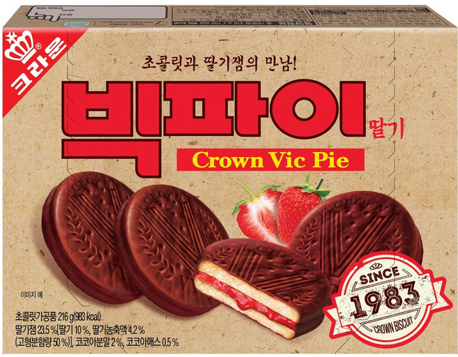 크라운 빅파이 딸기, 1개, 216g