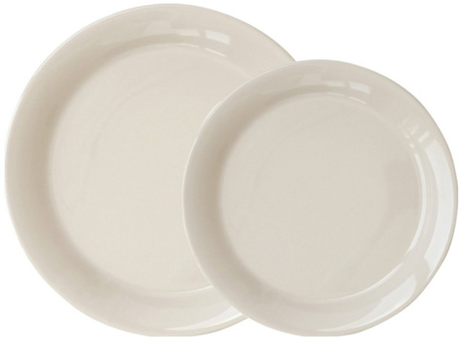 프렐류드 미에뜨 원형 플레이트 2종 세트, 아이보리, 1세트, 19cm + 24cm