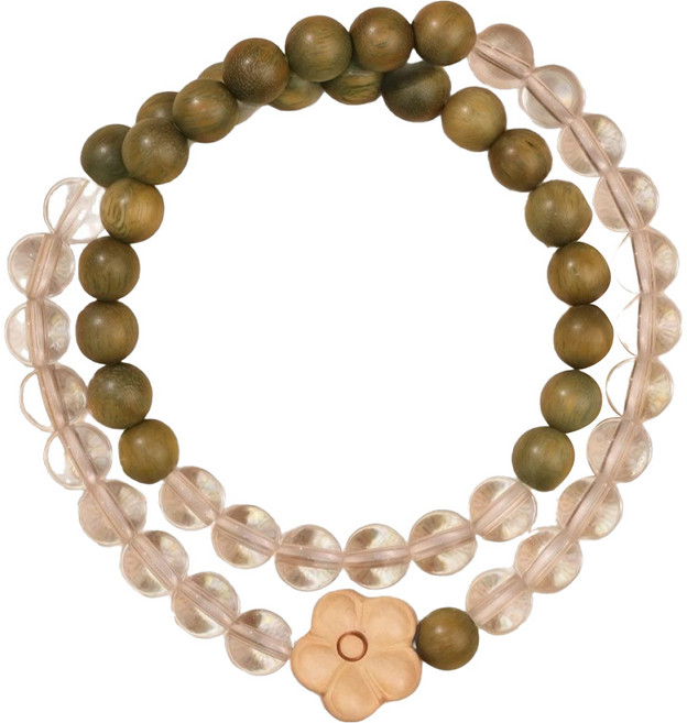 소원부적 백수정 녹단목 108 염주, 1개, 투명 그린