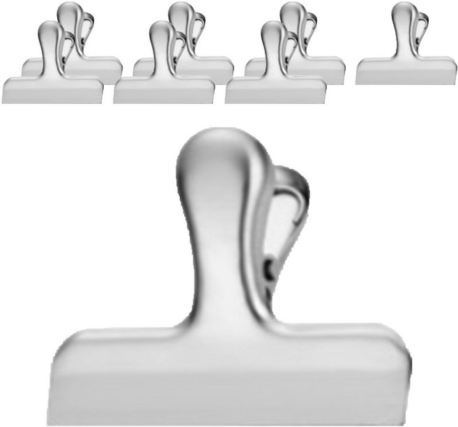 비아토리 스텐 봉지집게 밀봉 클립 과자 집게 소형, 실버, 8개