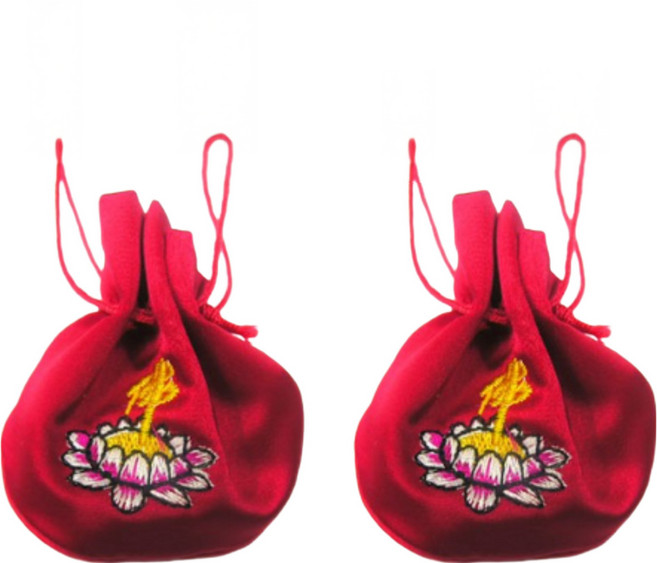 소원부적 복 주머니, 2개, 연꽃빨강