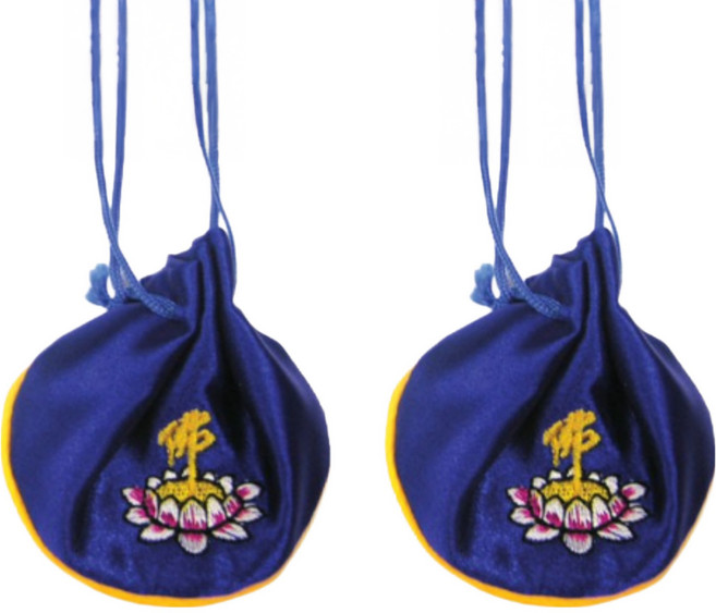 소원부적 복 주머니, 2개, 연꽃파랑