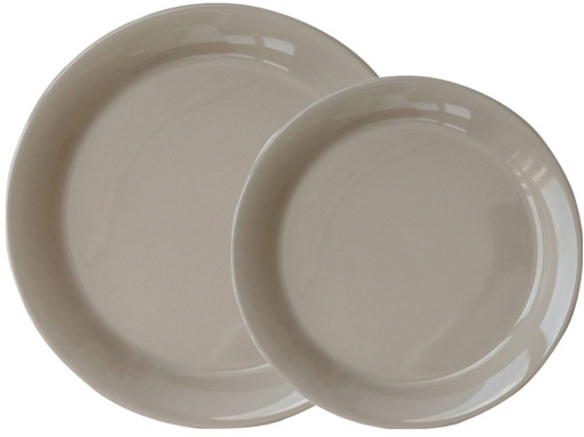 프렐류드 미에뜨 원형 플레이트 2종 세트, 베이지, 1세트, 19cm + 24cm