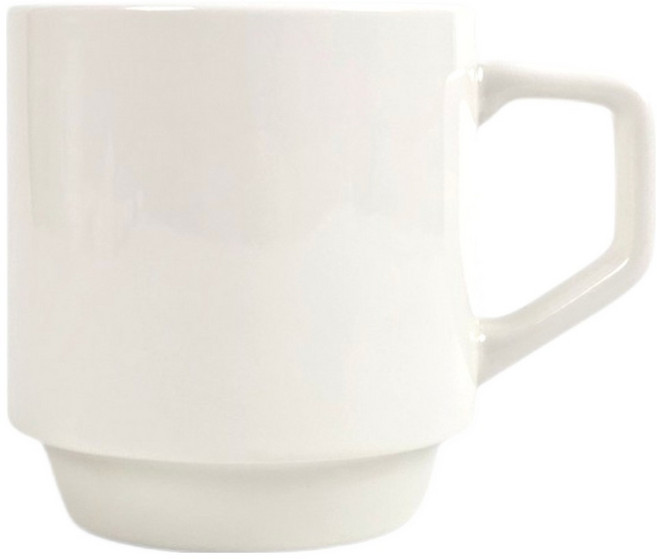 차곡차곡 쌓는 백자 유광 머그컵 500ml, 화이트, 1개