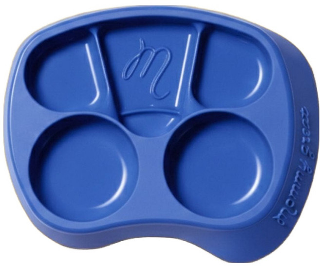 마미그래 유아용 자기주도 이유식 실리콘 식판, Blue 블루베리, 1개