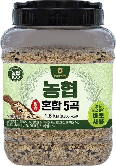 농협식품 밥심 발효혼합 5곡, 1.8kg, 1개