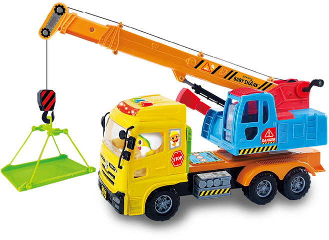 상어가족 아기상어 붐업 크레인 완구, 혼합색상, 1개