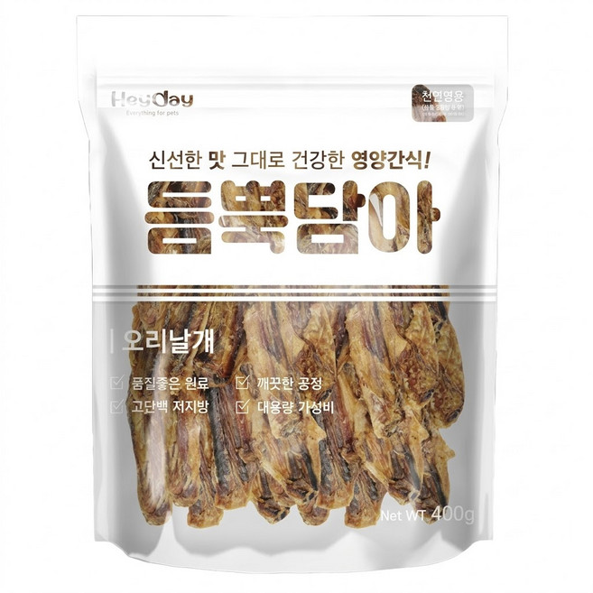 듬뿍담아 강아지 오리날개 간식, 400g, 1개, 오리