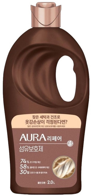 아우라 리페어 섬유보호제 클린코튼 본품, 1개, 2L