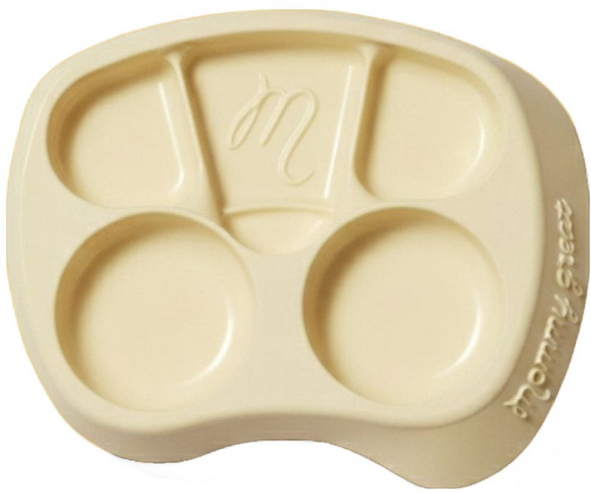 마미그래 유아용 자기주도 이유식 실리콘 식판, White 마요네즈, 1개