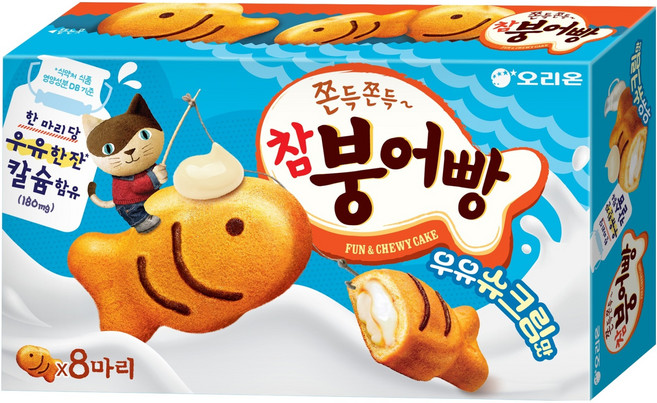 오리온 참붕어빵 우유슈크림맛 8p, 232g, 1개