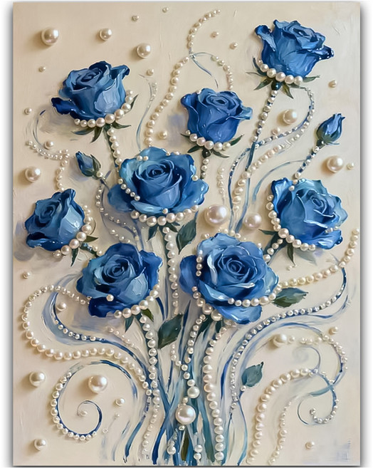 코오미 DIY 명화 진주 보석 십자수 세트 30 x 40 cm 6W0164, 플라워5, 1세트