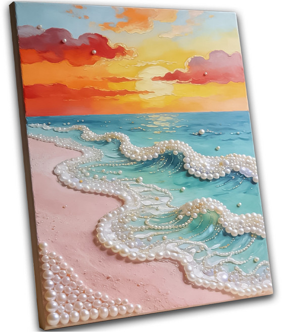 코오미 DIY 명화 진주 보석 십자수 세트 30 x 40 cm 6W0164, 바다가2, 1세트