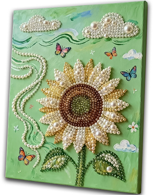 코오미 DIY 명화 진주 보석 십자수 세트 30 x 40 cm 6W0164, 해바라기3, 1세트