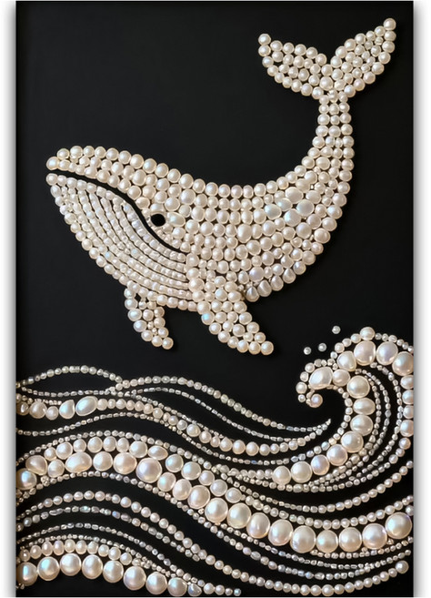 코오미 DIY 명화 진주 보석 십자수 20 x 30 cm 세트 6W0171, 고래, 1세트