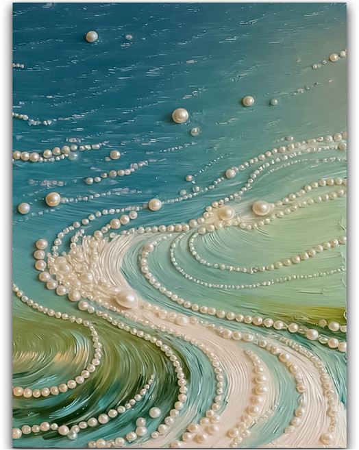 코오미 DIY 명화 진주 보석 십자수 세트 30 x 40 cm 6W0164, 바다가1, 1세트