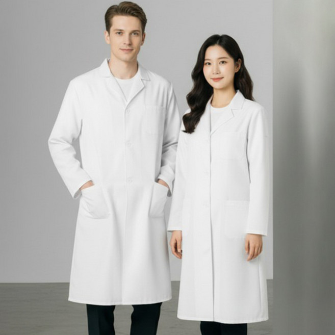 구디프 남녀공용 편안한 깔끔한 디자인 실험 실습가운