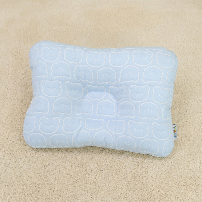 제이유니 냉감 듀라론 일체형 어린이베개, 블루베어 키즈베개