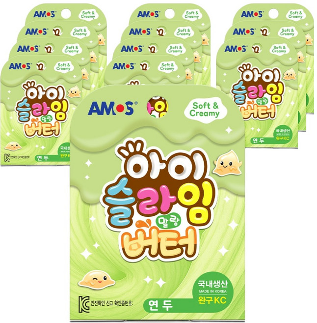 아모스 아이슬라임 말랑버터, 12개, 60g, 연두