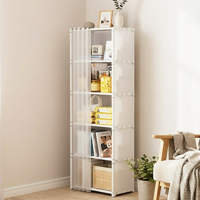 제이에스리빙 거실 인테리어 전면수납장 064002-JSBLU9965A, 화이트, 6단