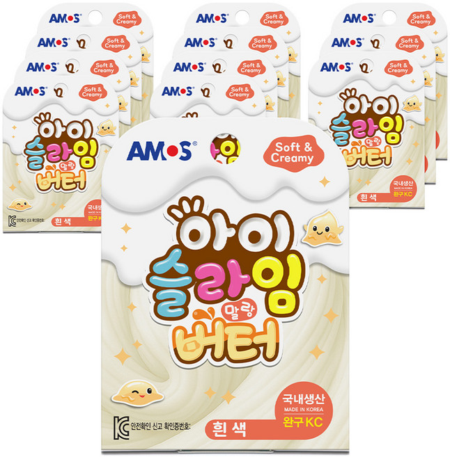 아모스 아이슬라임 말랑버터 60g, 12개, 흰색
