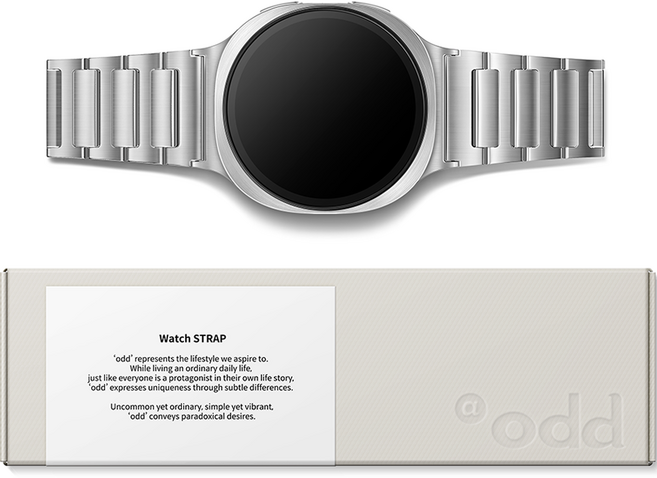 에이오드 스테인레스 메탈 워치 스트랩, 실버, 1개
