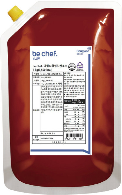 비셰프 마일드 양념 치킨소스, 2kg, 1개