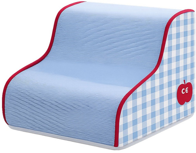 레드퍼피 반려동물 플레인 펫스텝, 체크블루, 1개