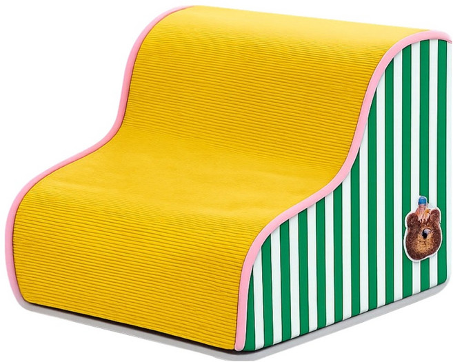 레드퍼피 반려동물 플레인 펫스텝, 스트라이프그린, 1개